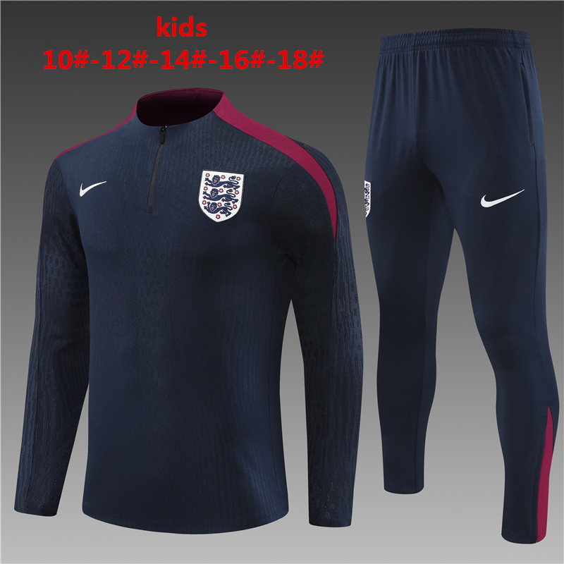 Kids England 24/25 Tracksuit - Navy Blue/Red
